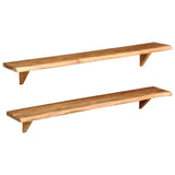 NNEVL Wall Shelves 2 pcs 120x20x16 cm Solid Acacia Wood