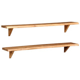 NNEVL Wall Shelves 2 pcs 120x20x16 cm Solid Acacia Wood
