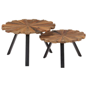 NNEVL Coffee Tables 2 pcs Solid Reclaimed Wood