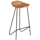 NNEVL Bar Stools 2 pcs Solid Acacia Wood