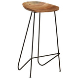 NNEVL Bar Stools 2 pcs Solid Acacia Wood