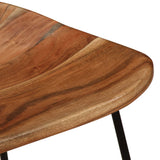 NNEVL Bar Stools 2 pcs Solid Acacia Wood