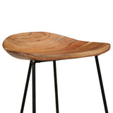 NNEVL Bar Stools 2 pcs Solid Acacia Wood