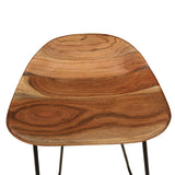 NNEVL Bar Stools 2 pcs Solid Acacia Wood