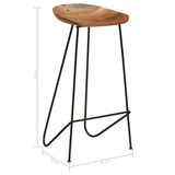 NNEVL Bar Stools 2 pcs Solid Acacia Wood