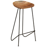 NNEVL Bar Stools 2 pcs Solid Acacia Wood