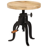 NNEVL Side Table 45x(45-62) cm Solid Mango Wood and Cast Iron