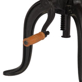 NNEVL Side Table 45x(45-62) cm Solid Mango Wood and Cast Iron