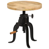 NNEVL Side Table 45x(45-62) cm Solid Mango Wood and Cast Iron