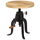 NNEVL Side Table 45x(45-62) cm Solid Mango Wood and Cast Iron