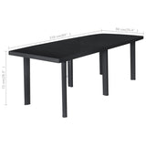 NNEVL Garden Table Anthracite 216x90x72 cm Plastic