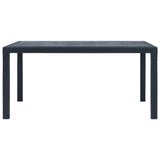 NNEVL Garden Table Anthracite 150x90x72 cm Plastic Rattan Look