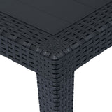 NNEVL Garden Table Anthracite 150x90x72 cm Plastic Rattan Look