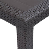 NNEVL Garden Table Brown 150x90x72 cm Plastic Rattan Look