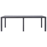 NNEVL Garden Table Brown 220x90x72 cm Plastic Rattan Look