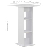 NNEVL Bar Table White 60x60x110 cm