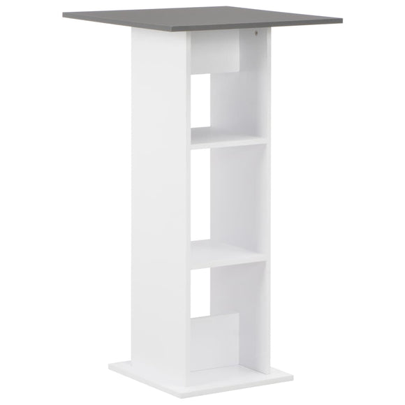 NNEVL Bar Table White and Anthracite Grey 60x60x110 cm