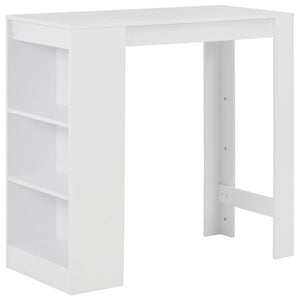 NNEVL Bar Table with Shelf White 110x50x103 cm