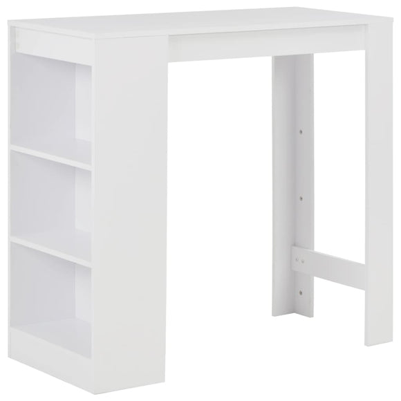 NNEVL Bar Table with Shelf White 110x50x103 cm