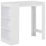 NNEVL Bar Table with Shelf White 110x50x103 cm