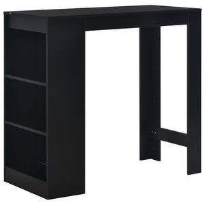 NNEVL Bar Table with Shelf Black 110x50x103 cm