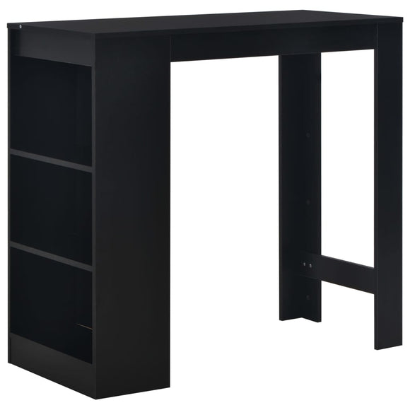 NNEVL Bar Table with Shelf Black 110x50x103 cm