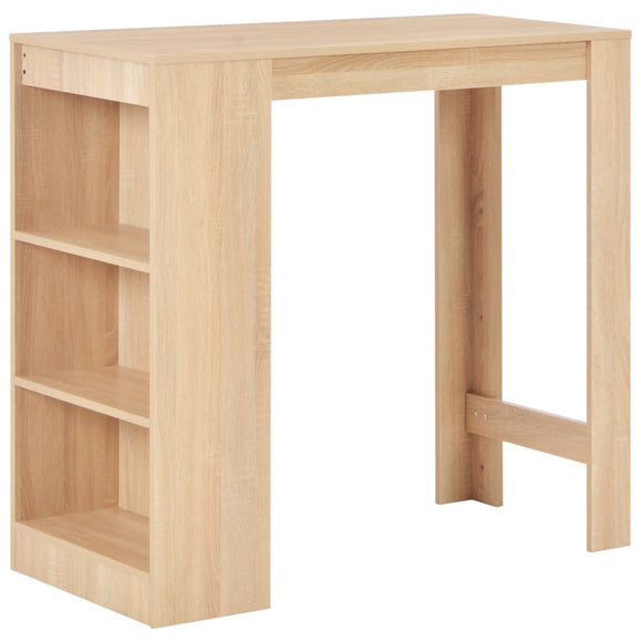 NNEVL Bar Table with Shelf Oak 110x50x103 cm