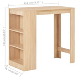 NNEVL Bar Table with Shelf Oak 110x50x103 cm