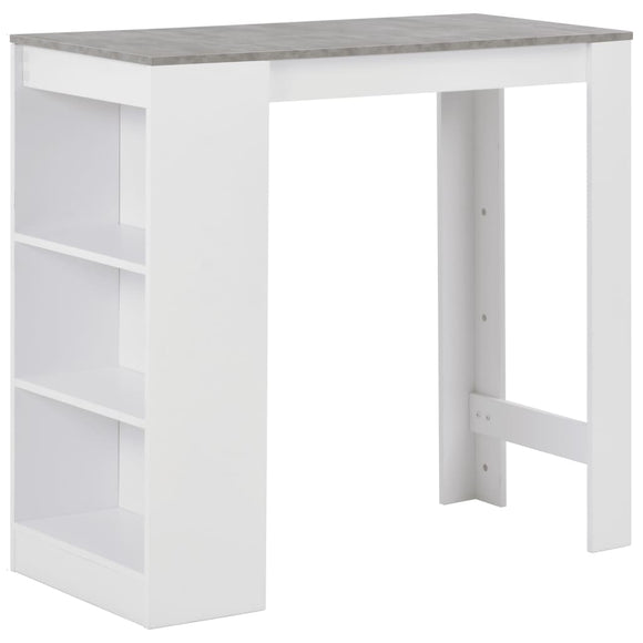 NNEVL Bar Table with Shelf White 110x50x103 cm
