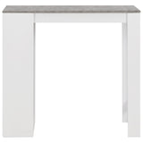 NNEVL Bar Table with Shelf White 110x50x103 cm