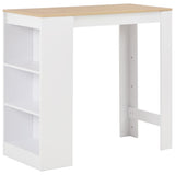 NNEVL Bar Table with Shelf White 110x50x103 cm
