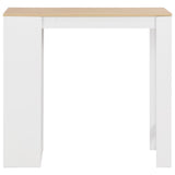 NNEVL Bar Table with Shelf White 110x50x103 cm