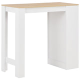NNEVL Bar Table with Shelf White 110x50x103 cm