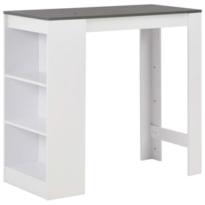NNEVL Bar Table with Shelf White 110x50x103 cm
