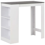NNEVL Bar Table with Shelf White 110x50x103 cm