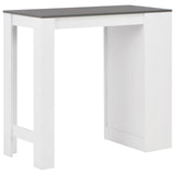 NNEVL Bar Table with Shelf White 110x50x103 cm