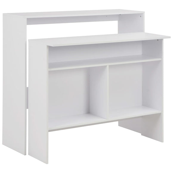 NNEVL Bar Table with 2 Table Tops White 130x40x120 cm