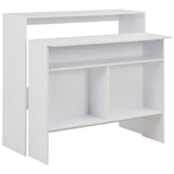 NNEVL Bar Table with 2 Table Tops White 130x40x120 cm
