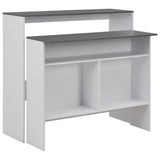 NNEVL Bar Table with 2 Table Tops White and Grey 130x40x120 cm