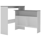 NNEVL Bar Table with 2 Table Tops White and Grey 130x40x120 cm
