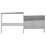 NNEVL Bar Table with 2 Table Tops White and Grey 130x40x120 cm