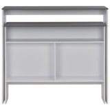 NNEVL Bar Table with 2 Table Tops White and Grey 130x40x120 cm