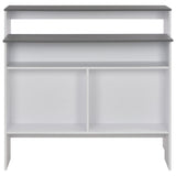 NNEVL Bar Table with 2 Table Tops White and Grey 130x40x120 cm