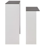 NNEVL Bar Table with 2 Table Tops White and Grey 130x40x120 cm