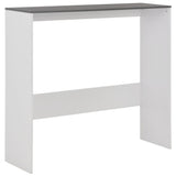 NNEVL Bar Table with 2 Table Tops White and Grey 130x40x120 cm