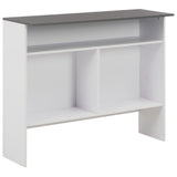 NNEVL Bar Table with 2 Table Tops White and Grey 130x40x120 cm