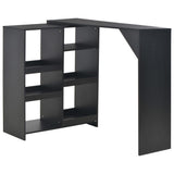 NNEVL Bar Table with Moveable Shelf Black 138x39x110 cm
