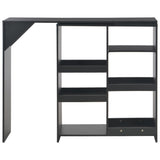 NNEVL Bar Table with Moveable Shelf Black 138x39x110 cm