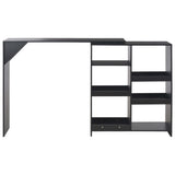 NNEVL Bar Table with Moveable Shelf Black 138x39x110 cm
