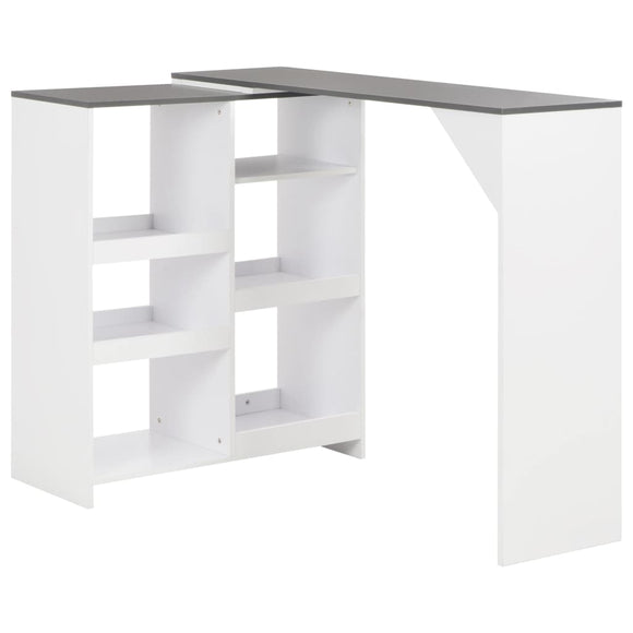 NNEVL Bar Table with Moveable Shelf White 138x39x110 cm